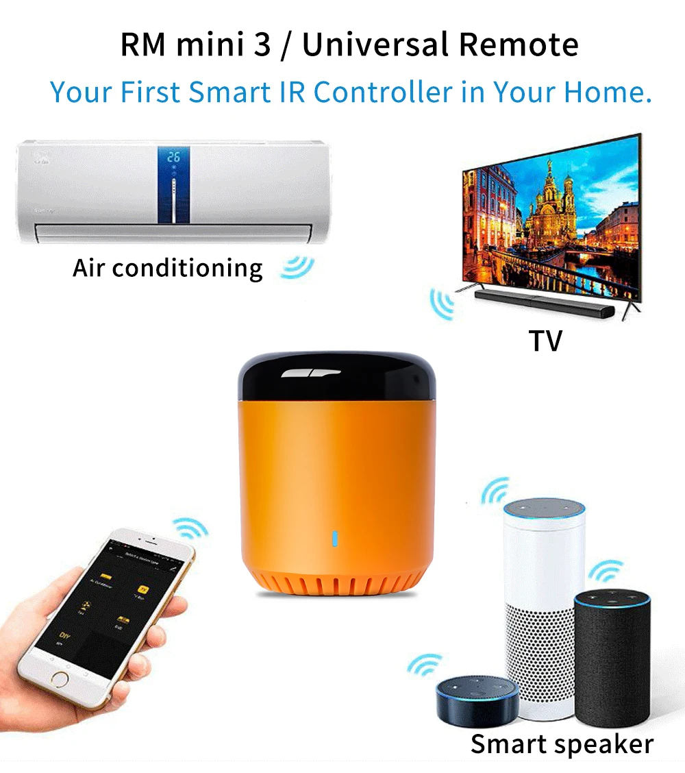 Broadlink Smart Home Kontrolieris RM Pro RM33 RM Mini3 WIFI IS RF Siri Balss Tālvadības pults, Lai Alexa, Google Home Automation