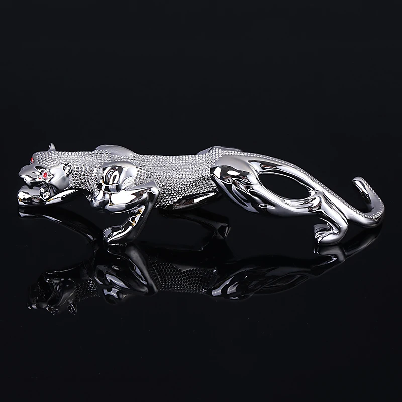 Izsmalcinātu Sveķu Leopardu Miniatūrā Roku darbs Rhinestone Panther Statuetes Dabas Rota Dāvanu un Amatniecības Rotaslietu Piederumi