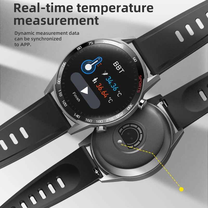 Vīrieši Smart Skatīties Ūdensizturīgs IP67 Ķermeņa Temperatūra, Fitnesa Tracker Bluetooth Smartwatch Sievietes Sirds ritma Monitors Fitnesa Aproce