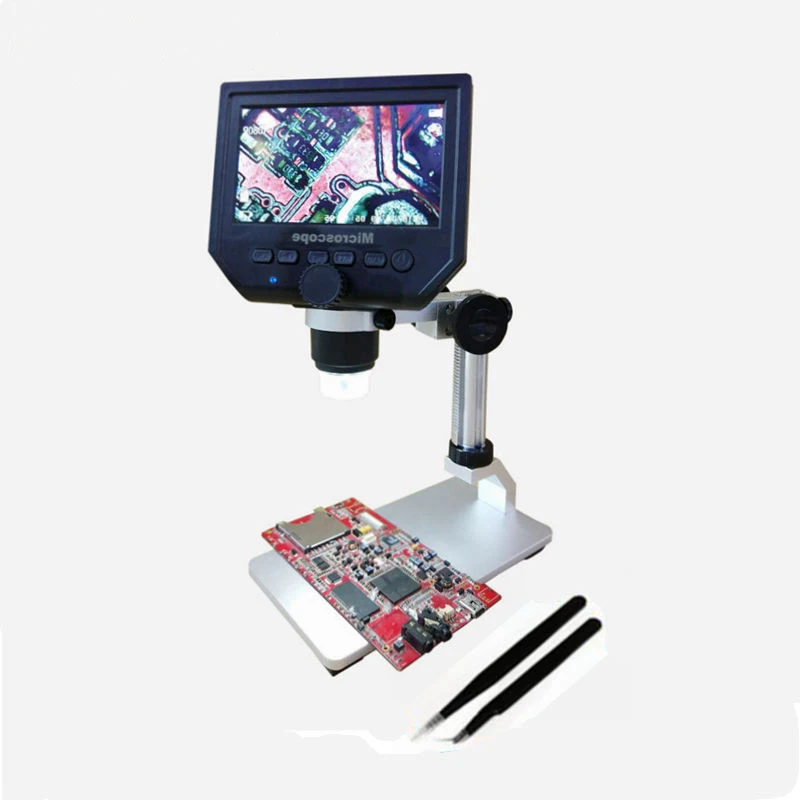 1-600X 3.6 MP Pārnēsājamu USB LCD Digitālo Mikroskopu, Ar Alumīnija Sakausējuma Stenta 4.3 Collu HD OLED Displeju BGA Reballing Tālruni