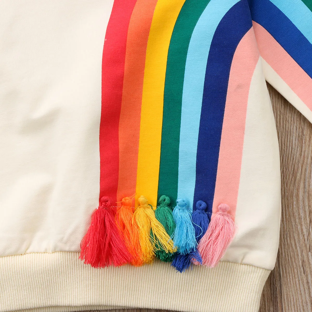 Varavīksnes Hoodies Baby Girl Bērnu Modes Pušķis Džemperis Rainbow Sporta Krekli, Topi, Drēbes Ar Garām Piedurknēm Krekls Rudens Tērpiem