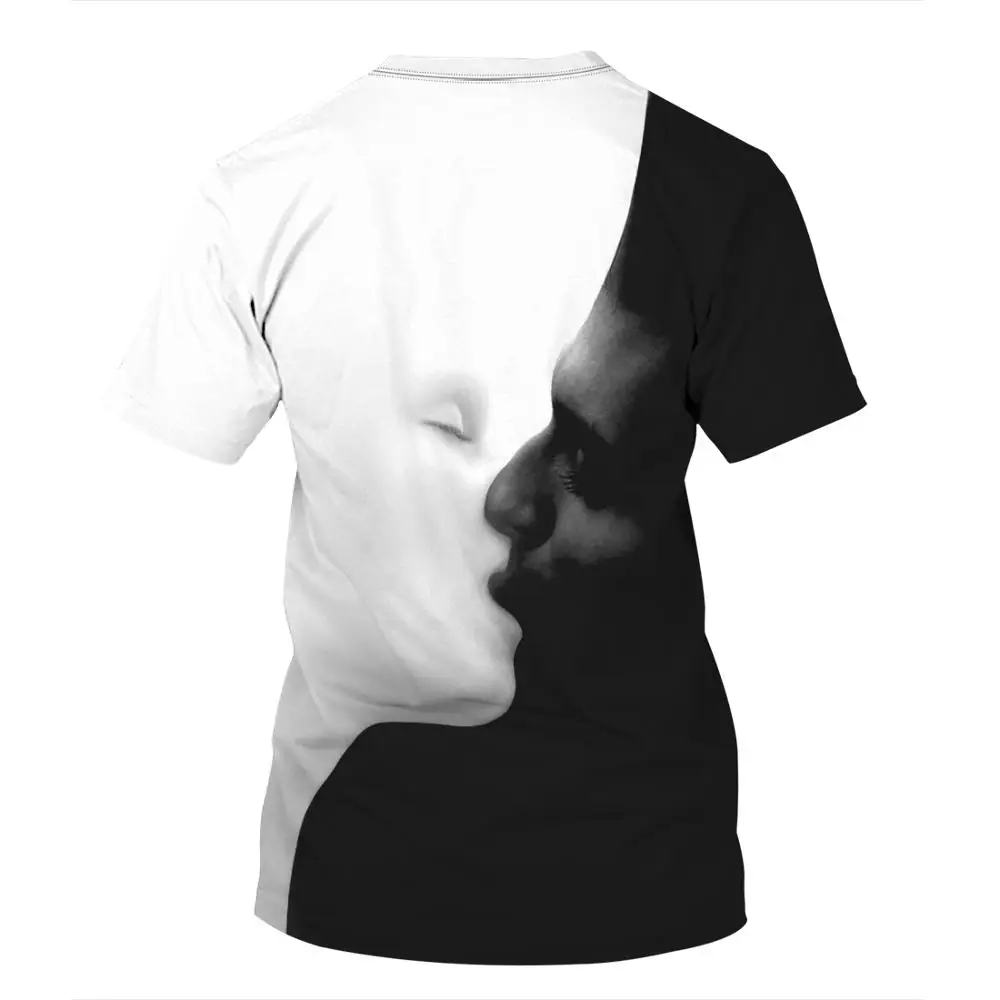 Indijas Stilā 3D Iespiesti Vīrieši Sievietes Pāris Modeļus, Apaļu Kakla Džemperis T-Krekla Piedurknes Gadījuma Īss Krekls
