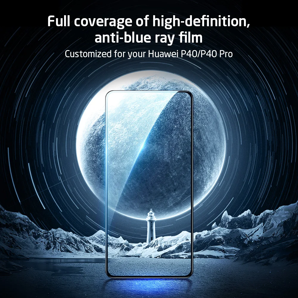 EAR Rūdīta Stikla Huawei P40 P40 Pro Screen Protector Pilns Pārklājums ar Aizsargājošu Plēvi Stiklu huawei P40 Pro Anti Blue HD
