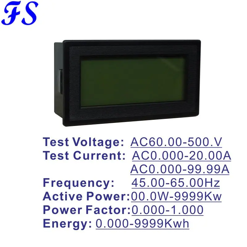 Augstas Precizitātes LCD Ciparu MAIŅSTRĀVAS Spriegumu Strāvas Mērītāja AC60-500V 20A Iebūvēts Pašneatjaunojošies Spēka Mērītāju Hz Enerģijas Skaitītāja Jaudas Koeficients Mērītājs