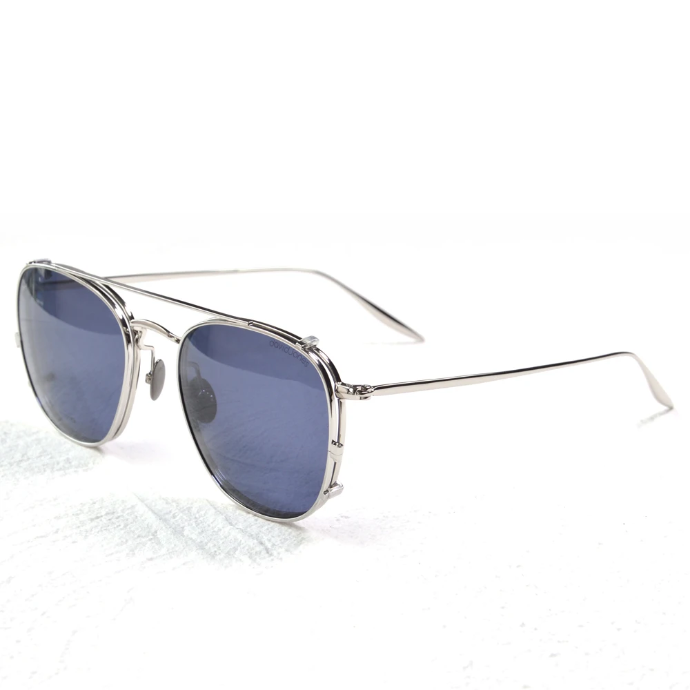 Tīra Titāna Briļļu Rāmis Vīriešiem Retro Kārtu Lodziņā Recepšu Brilles Zelta Titāna UV400 Polarizētās Klipu Saulesbrilles 2 in 1
