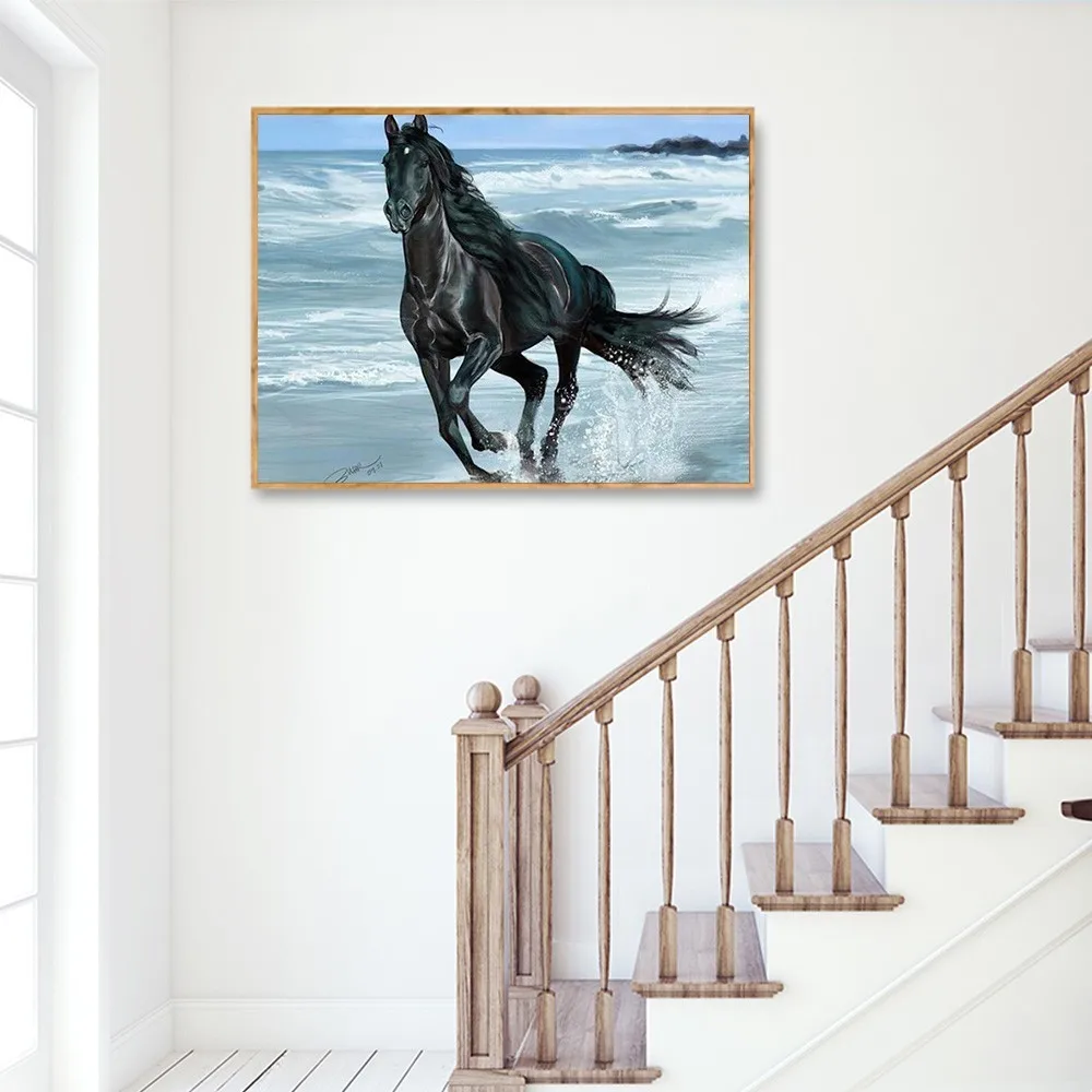 MTEN Dimanta Krāsošana Zirgu Pilnu Kvadrātveida Dimanta Izšuvumi Dzīvnieku Attēlu 5D Diy Mozaīkas Rhinestone Mājas Apdare