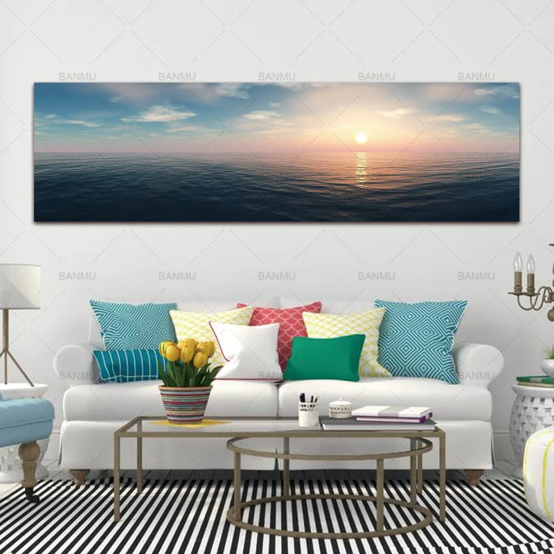 Kanvas glezna landcape art print sienas attēlu un plakāti skatīt sunreise attēlu sienas artPainting apdarei: dzīvojamā istaba