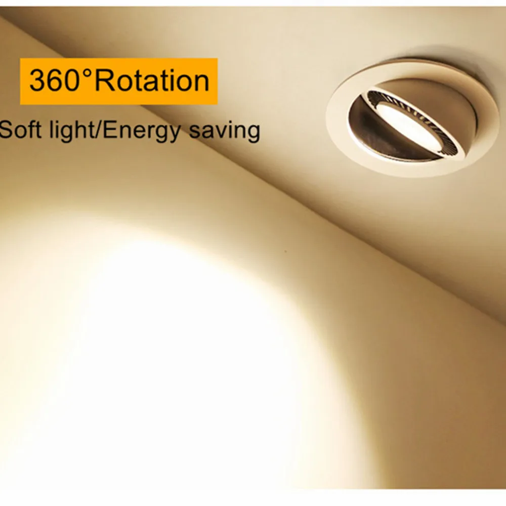 DVOLADOR Aptumšojami COB LED Downlight Padziļinājumā Griestu Lampas 10W/7W/5W Silts/Auksts Balts LED Spot Gaismas AC110V 220V Mājas Apdare