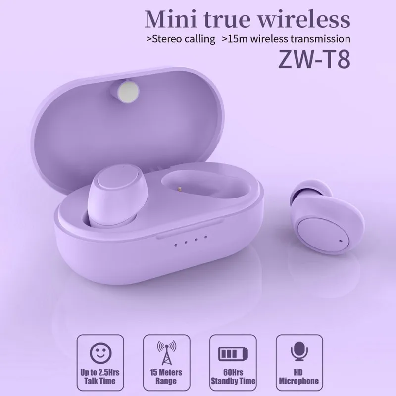ZW-T 8tws Bluetooth Austiņas Bluetooth 5.0 Jaunu Portatīvo Bezvadu Bluetooth Austiņas