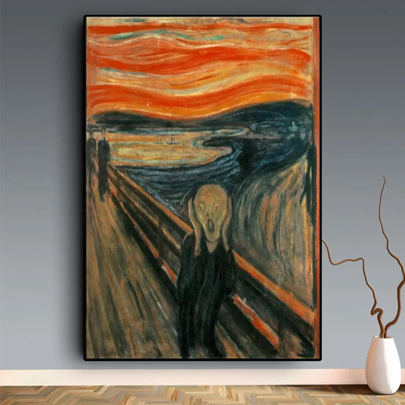 Edvard Munch Kliedziens Slavenā Glezna Mākslas Gleznas, Reprodukcijas Anotācija Klasiskā Kliedziens, Sienas Plakāti Cuadros Mājas Apdare