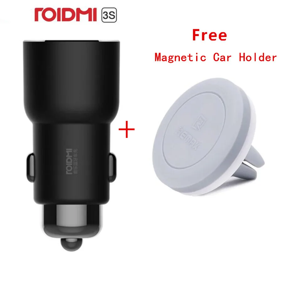 ROIDMI 3S Bluetooth 5V 3.4 Auto Lādētājs Mūzikas Atskaņotājs, FM Smart APP + Magnētisko Automašīnas turētājs Viedtālrunis