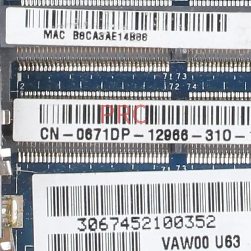 KN-0671DP 0671DP DELL Inspiron 3521 Pentium 2117U Grāmatiņa Mainboard LA-9104P SR0VQ DDR3 Klēpjdators Mātesplatē