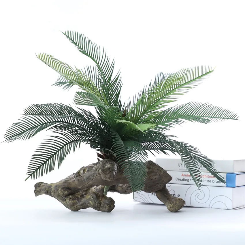 Simulācijas Augu Plastmasas Dzelzs Koks Viltus Ziedu Sākuma Apdare Sāgo Palmu Dārzs Apdare, Dizains Plastmasas Zaļās Lapas, Mūžzaļo