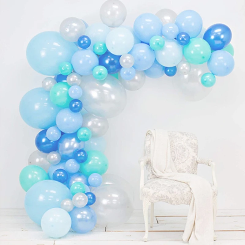 Zils Balons Vainags Arku Komplekts Zelta Metāla Baloni Vainags Balonu Aprites Kāzas, Dzimšanas Dienas Svinības Apdare Bērniem, Balonu Kolonnas