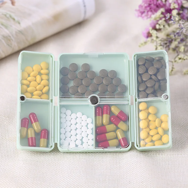 Pill Box 7 Dienas Salokāms Ceļojumu Medicīnas Lietā Nedēļas Tablete Dalītāju Uzglabāšanas Tvertnes Mini Pill Sadalītāja Tabletes Organizēt