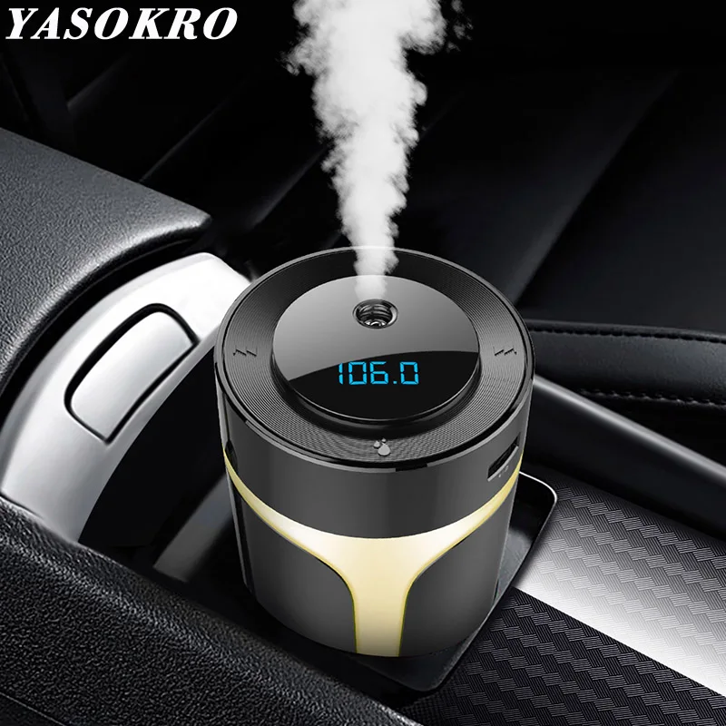 YASOKRO 5V 2.1 A Auto Daudzfunkciju Gaisa Attīrītājs Ar Dual USB Auto Lādētāju, FM Raidītāju, Bluetooth Automašīnas Komplekts AUX Mājas Birojs