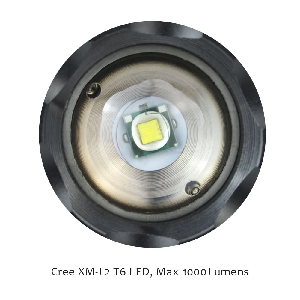 CrazyFire Jaudīgs LED Lukturītis XML-T6 1000lm Zoomable Lāpu 5 Režīmi Rokas Laternas Ar 18650 Akumulatoru un Lādētāju