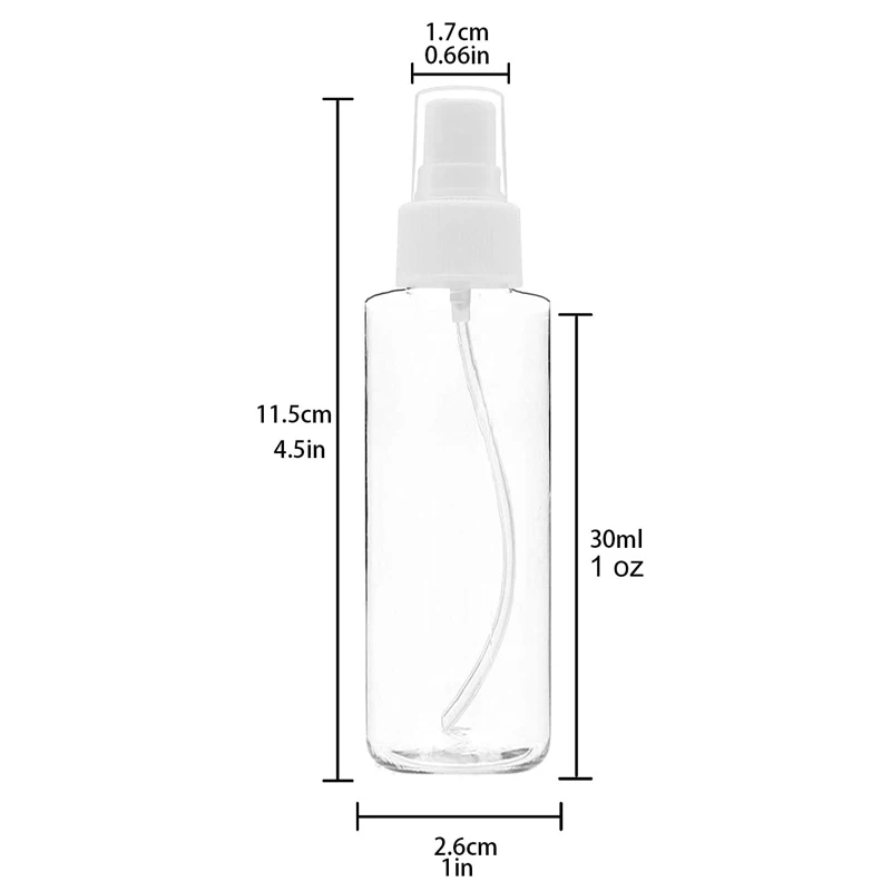10 Iepakojums: 30 ml (1 unce) Tukšas caurspīdīgas Plastmasas Smalka Migla Smidzināšanas Pudele