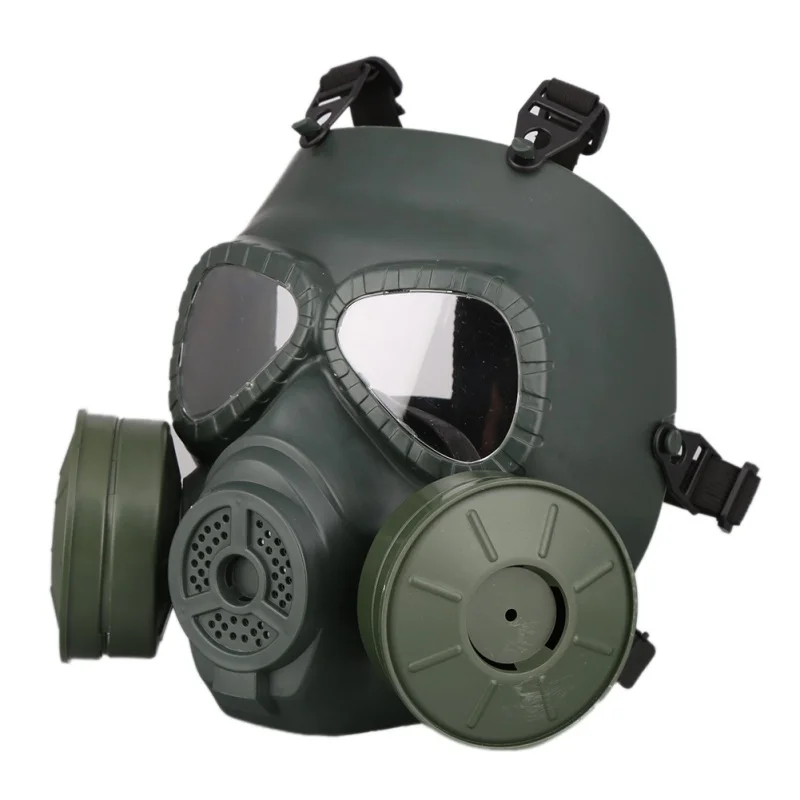 Gāzes maska, kas aprīkoti ķivere (dubulta ventilatora) black āra spēles, Aizsardzības Spēcīgu ietekmi drošu ķivere
