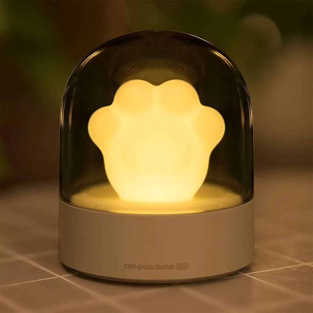 Nakts Lampa LED Apkārtējās Gaismas, Karikatūra Cute Kaķu Nagu Formas Gultas Mūzikas Lampas Kaķu Ķepu Lampas Smart Mājas Lietošanai