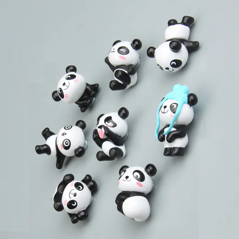 8pcs Gudrs Jauki Panda Ledusskapis Uzlīme, Telpas ziņu stick Panda Apdare, Ledusskapis Suvenīru Ledusskapis Uzlīmes Bērniem Dāvanu
