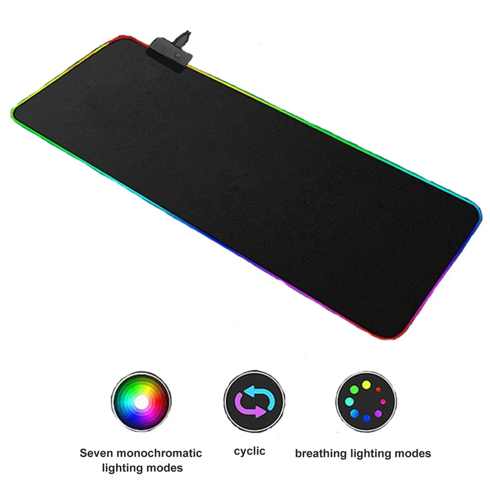 LED Gaismas Spēļu Pele Spilventiņu RGB Lielu Gaismas Tastatūras Vāciņš neslīdoša Gumijas Pamatne Datoru Paklāju Galda Paklājiņš PC Game Mouse Pad
