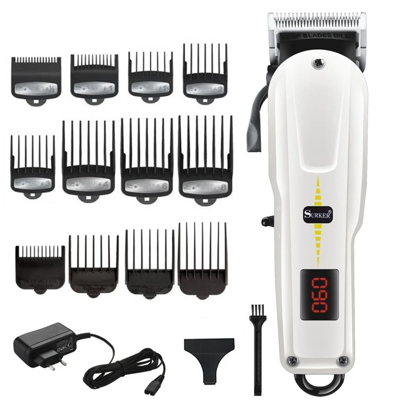 Bezvadu spēcīgu matu clipper profesionālā frizētava., matu griešanas mašīnas matu griezumu regulējams bārdu elektriskie matu trimmeris vīriešiem