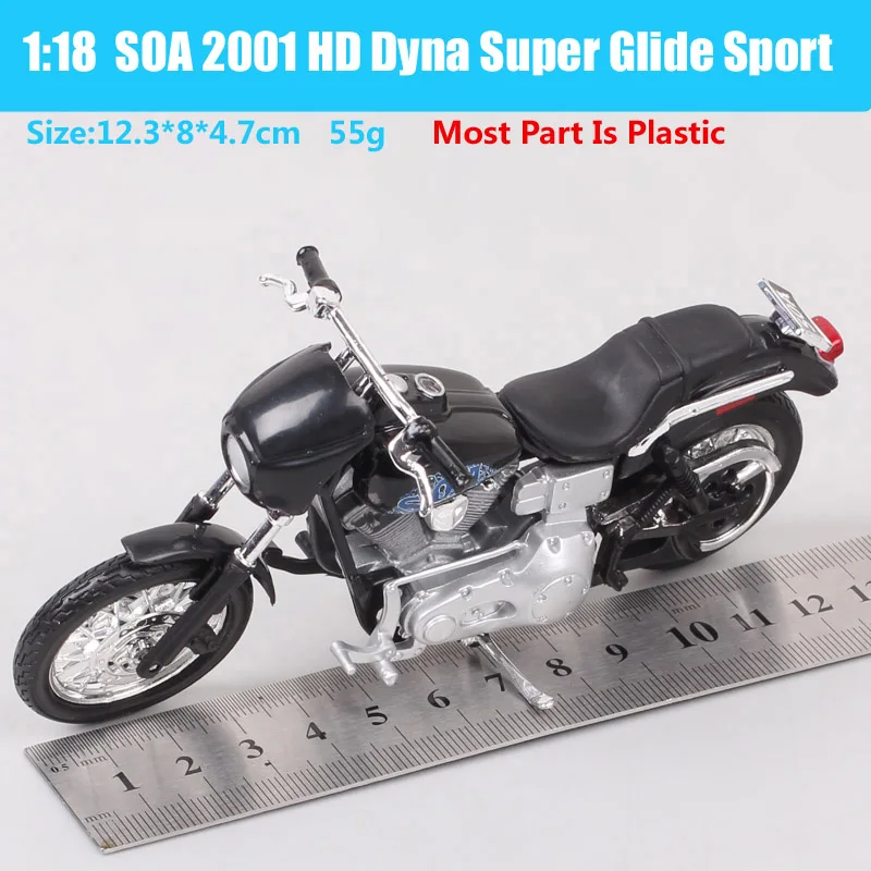 Bērniem Maisto 1/18 Mēroga SOA 2001 HD Dyna Super Glide Sporta Velosipēds Rider Modelis Diecasts & Rotaļu Transportlīdzekļiem, Motociklu Dāvanu Kolekcija
