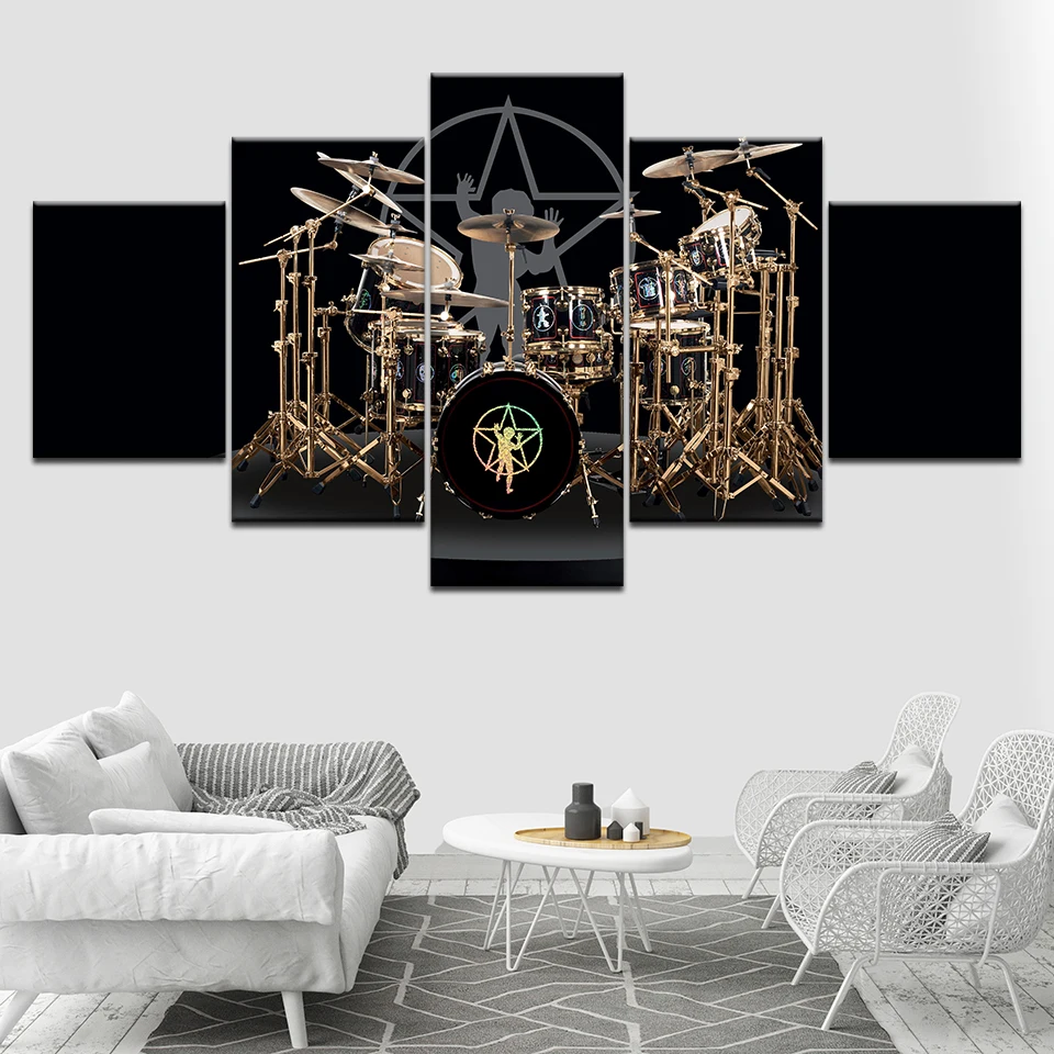 Bungas Neil Peart Mūzikas Gabals 5 Auduma Tapetes mūsdienu Plakātu Moduļu mākslas gleznu par dzīvojamo Istabu Mājas Dekoru