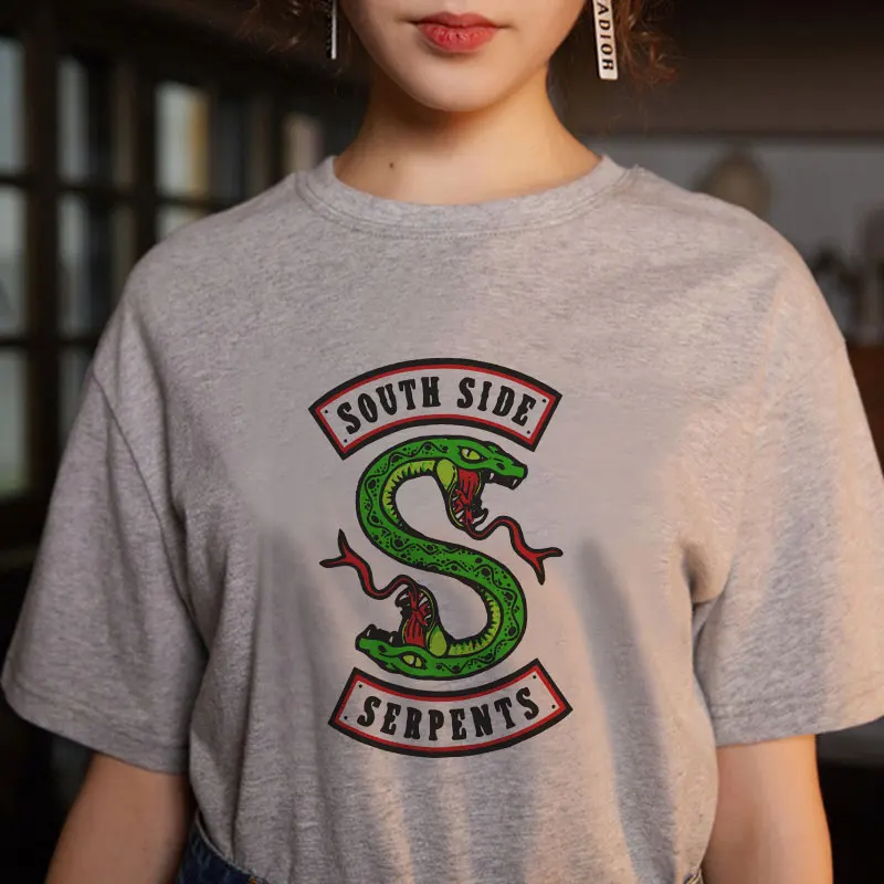 2019. gada Vasaras Riverdale Dienvidu Pusē T Krekls Sievietēm Harajuku Fashion Čūska Drukāt Riverdale SouthSide Čūskām Jughead Sieviešu T-krekli