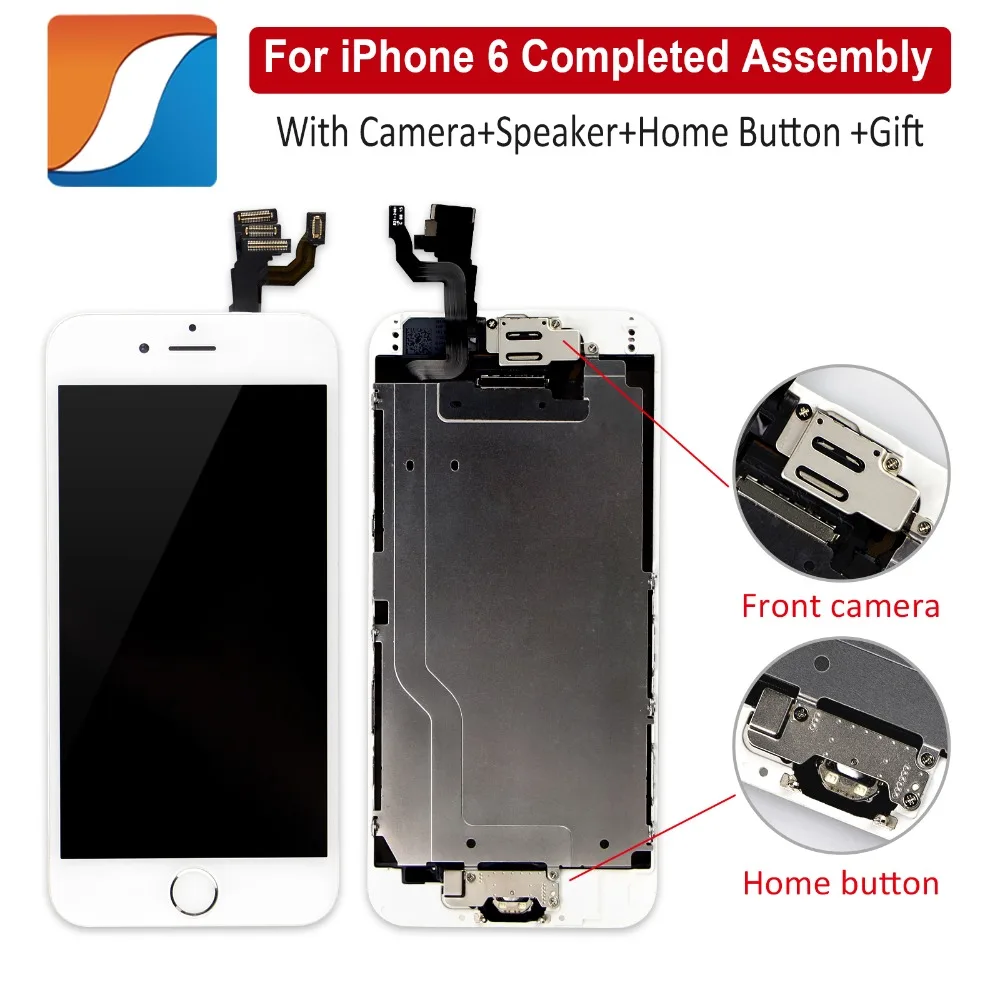 AAA+++ Pilns komplekts iPhone 6 6S Plus LCD Ar Kameras Pogu Home Pabeigta iPhone 5S Ekrānu Nomaiņa Displejs