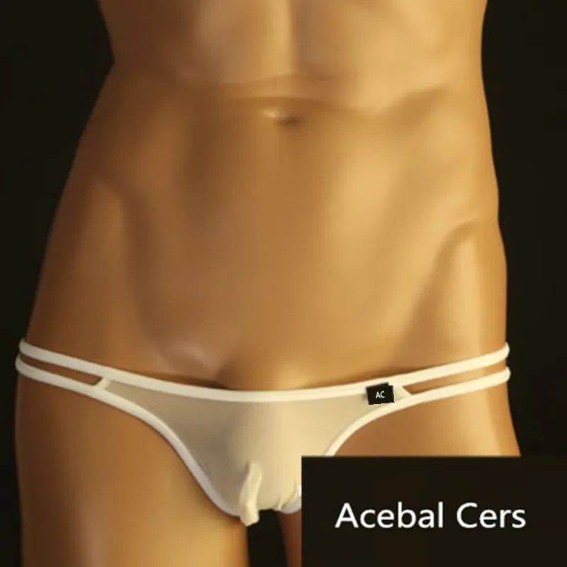 Acebal Ses zīmolu vīriešu bikini bikses, seksīgs zemu vidukli, caurspīdīgs apakšveļas geju vīriešu apakšveļa, vīriešu bikini sexy apakšveļa XXL izmēra