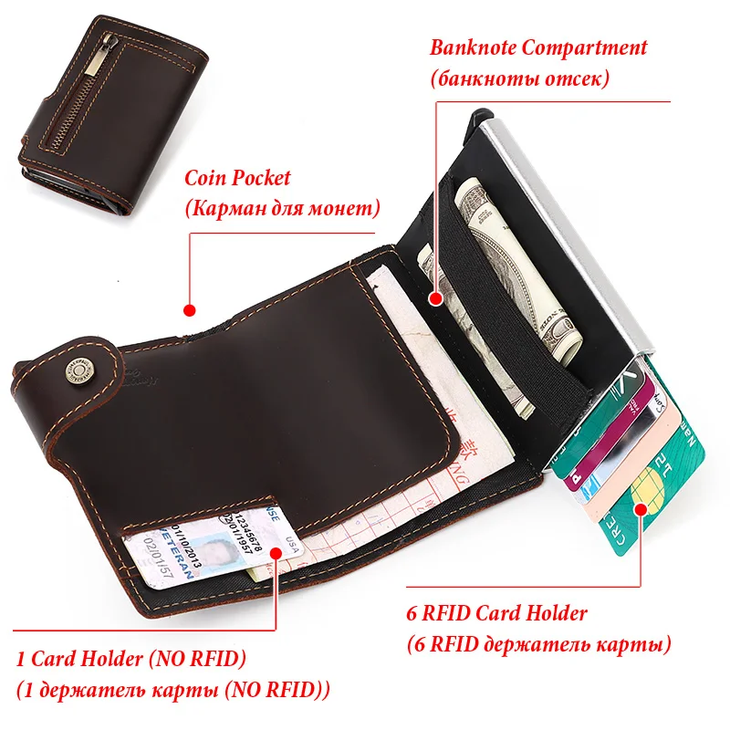 KAVIS Jaunu Kredītkartes Īpašnieks RFID Pretbloķēšanas Mini Monēta Maku Ar Kafijas Kabatas Uzņēmējdarbības ID Karti Kasē Vīriešu vizītkaršu Turētāji