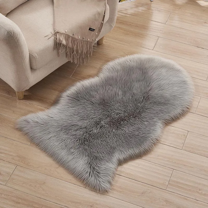 Mīksto Anomālija Mākslīgās Aitādas Krēsla Pārsegs sēžamspilvenu Vienkāršā Pinkains paklājos, lai Guļamistaba, viesistaba, Dīvāns Grīdas, Balts