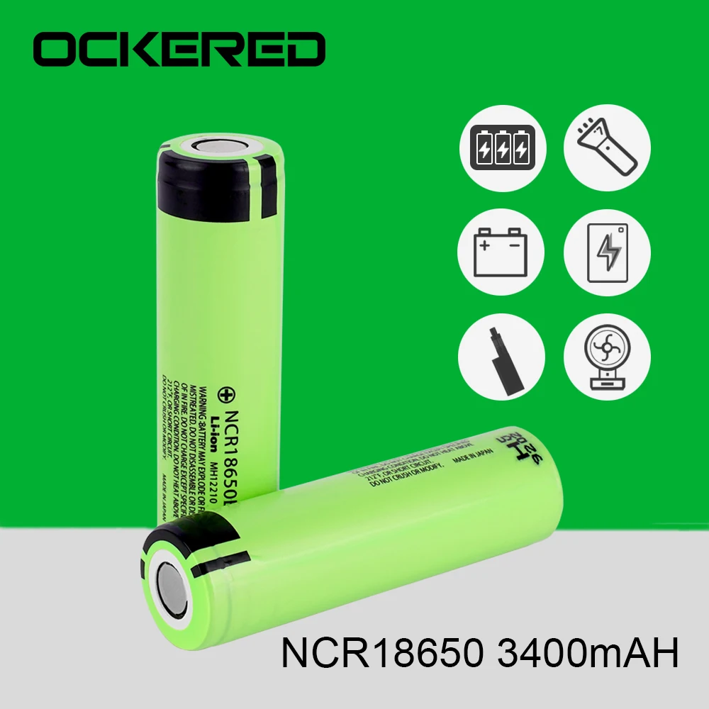 5gab/daudz 18650 Li-ion Baterijas 3400mAh 3,7 v NCR18650B Baterijas Batteria Rotaļlietām Lukturīti E-cigaretes Baterijas