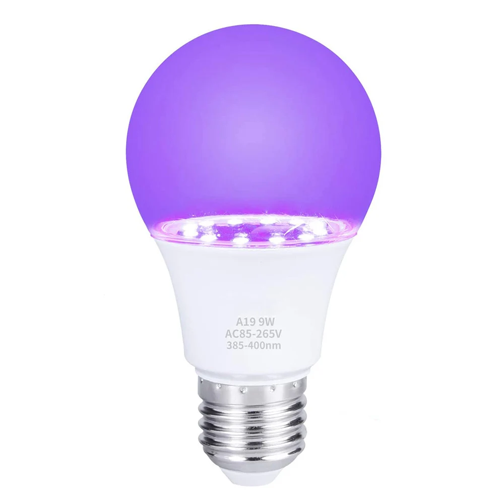 E26 E27 UV Blacklight Spuldzes, LED Lampas, Nakts Gaismu Club Aquarium Puse 9W 395-400nm D40