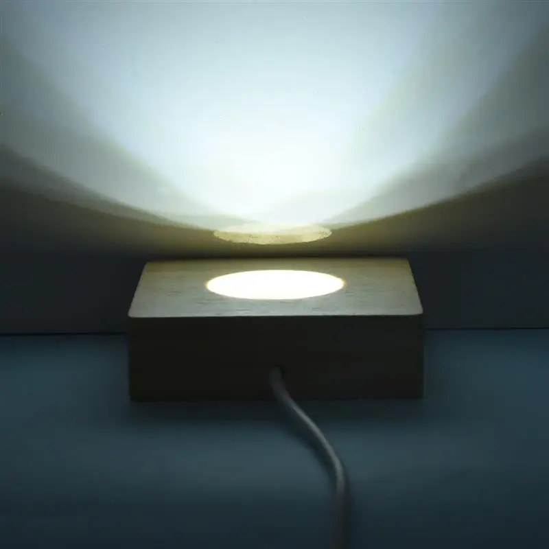 LED Nakts Apgaismojums, Koka Pamatni Galda Lampa Galda Lampa Ar USB Mājas Apdare Gaiši Balts Fit Sveķu Amatniecības Displejs