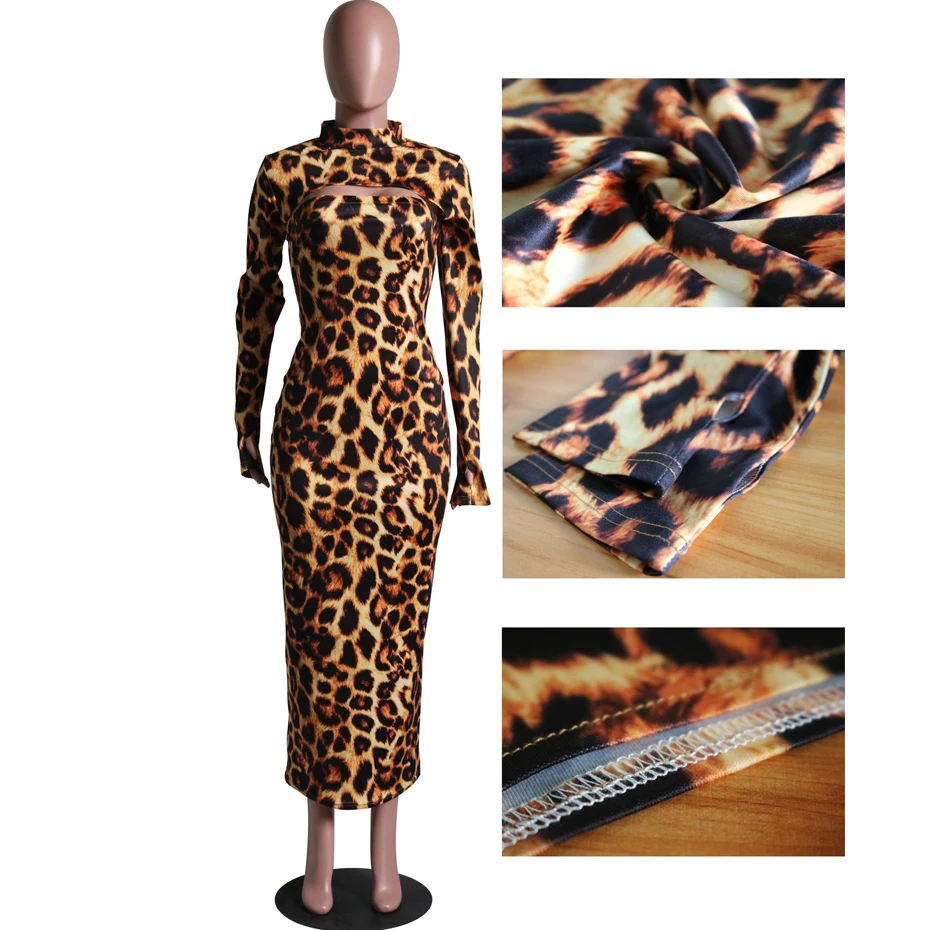 HAOYUAN Sexy Camo Leopard Divas Gabals, kas Sievietēm Rave Festivāls Apģērbu Kultūru Top Matching Kleita Komplekti 2 Gabals Dzimšanas dienas Klubu Tērpiem