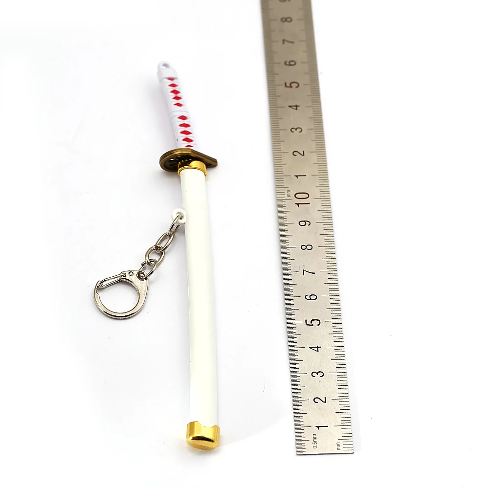 Viens Gabals Roronoa Zoro Keychain Keyrings Zobenu kitetsu Rotaļu Modeli, Metāla Atslēgu Gredzens