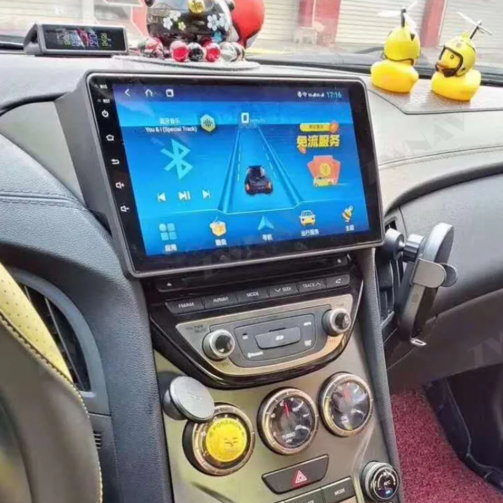 6GB+128GB Tesla Stils Android 10.0 Auto multimedia player galvas vienības par Hyundai Genesis 2012 auto gps navi radio audio stereo Wifi