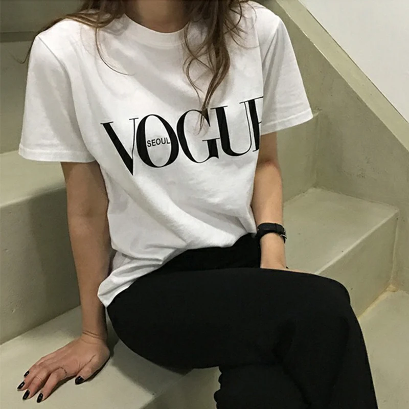 Jaunpienācēji, Modes T Krekls Sievietēm MODĒ Vēstuli Iespiests T-krekls Meitenēm, Topi, t-veida