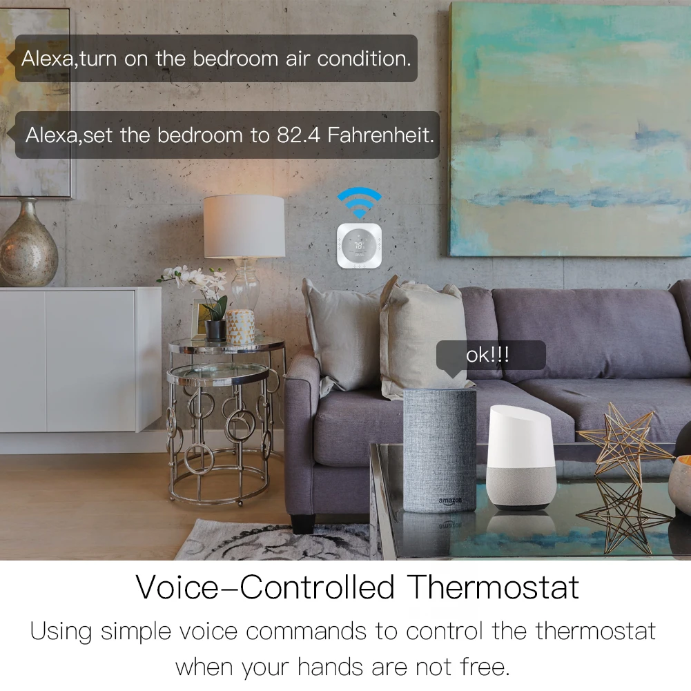 WiFi Smart siltumsūkņu 24V Termostats, Temperatūras regulators Smart Life/Tuya APP Tālvadības pults Darbojas ar Alexa, Google Home