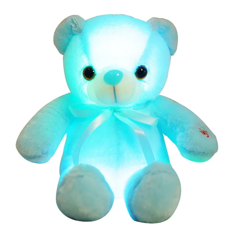 Radošo Gaismas 30/50/80cm iedegas LED Bear Mīksto Pildījumu Dzīvnieku Plīša Rotaļlieta Krāsains Kvēlojošs Lācis Lelles Ziemassvētku Dāvanu Mazulis