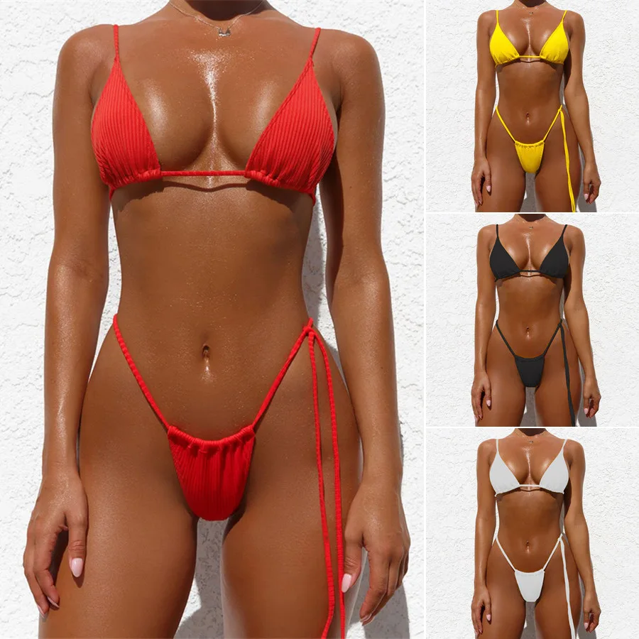 OMKAGI Biquini Brazīlijas Peldkostīmi Sieviešu Sexy Cietā Bikini Peldkostīmu Push Up Peldēšanas Tērps, peldkostīms Biquinis Feminino 2019