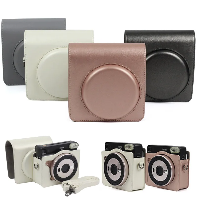 Aizsardzības Gadījumā, par Fujifilm Instax Laukumā SQ6 Instant Filmu Fotokameras PU Ādas Soma ar Plecu Siksnu Instant Laukumā SQ6