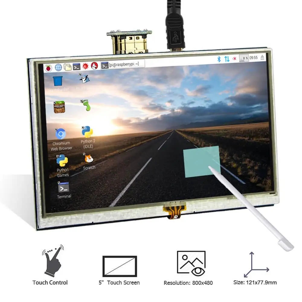 LCD Displejs ar 5 Collu HD Displeju 800x480 Backlight Control 5