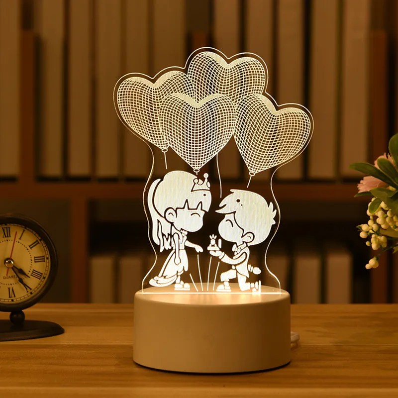 Mīlestība 3D Lampas Akrila LED Nakts Gaismas Valentīna Diena Dāvanu Dekori Kāzu Dekorēšana Bērnu Dušas Bērniem Dzimšanas dienas svinības, Lieldienu Dekori