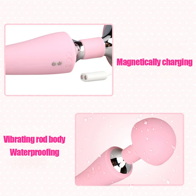 10 Ātruma Ūdensizturīgs Vibrators, USB Uzlādējams Dual Motor Magic Wand Massager Klitora Stimulators Vibrators Seksa Rotaļlietas Sievietēm
