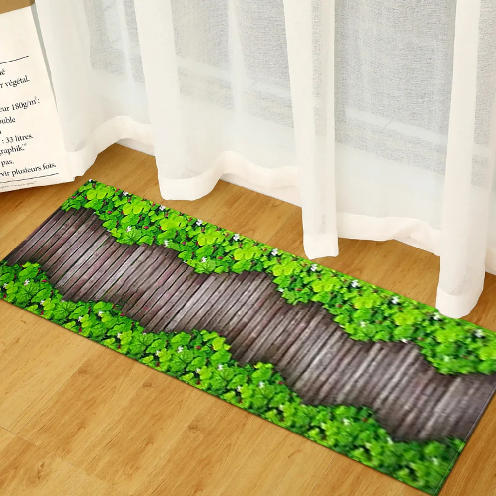 3D Gaiši Zaļā Zāle, neslīdoša, Absorbējošu Vannas Paklājiņš Apgabala Paklāju, lai Dzīvojamā Istaba Guļamistaba Grīdas Paklāju Tapete Virtuves Paklāju Gaitenis Pasūtījuma