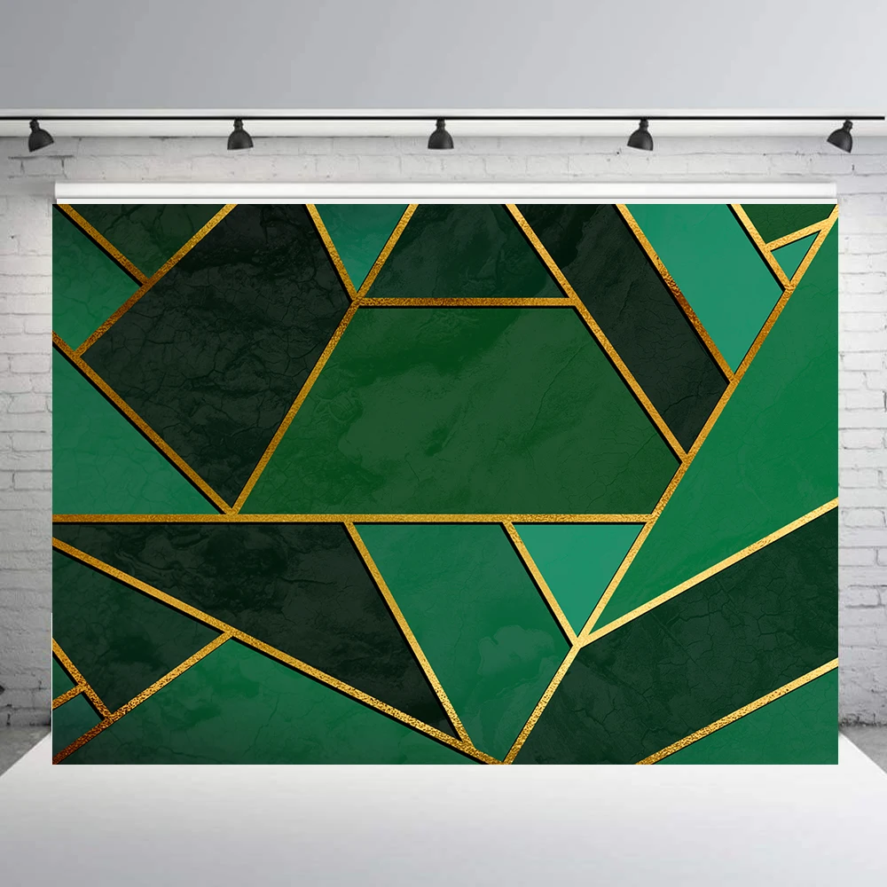 BEIPOTO Anotācija plakāts ar zelta līnijām un zaļo ģeometrisko modeli, fona fotogrāfija backdrops photo booth aksesuārus B-864